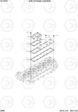 9280 AIR INTAKE COVER HL740-9, Hyundai