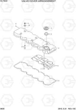 9530 VALVE COVER ARRANGEMENT HL740-9, Hyundai