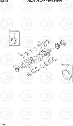 A030 CRANKSHAFT & BEARINGS HL740-9, Hyundai