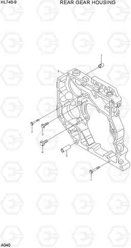 A040 REAR GEAR HOUSING HL740-9, Hyundai