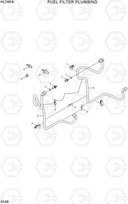 A140 FUEL FILTER PLUMBING HL740-9, Hyundai