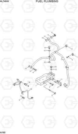 A190 FUEL PLUMBING HL740-9, Hyundai