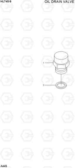 A445 OIL DRAIN VALVE HL740-9, Hyundai