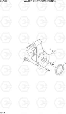 A540 WATER INLET CONNECTION HL740-9, Hyundai