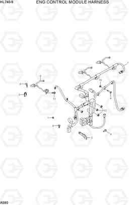 A590 ENG CONTROL MODULE HARNESS HL740-9, Hyundai