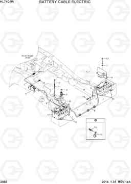 2080 BATTERY CABLE ELECTRIC HL740-9A, Hyundai