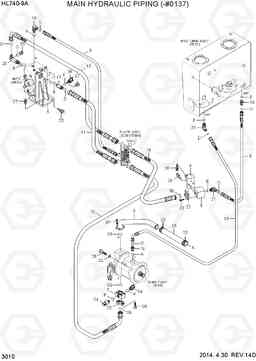 3010 MAIN HYDRAULIC PIPING(-#0137) HL740-9A, Hyundai