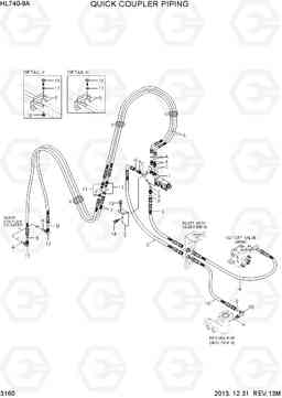 3160 QUICK COUPLER PIPING HL740-9A, Hyundai
