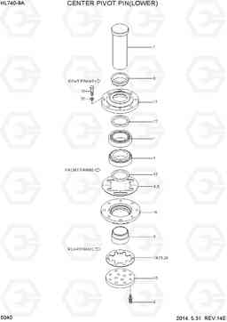 5040 CENTER PIVOT PIN(LOWER) HL740-9A, Hyundai