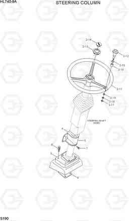 5190 STEERING COLUMN HL740-9A, Hyundai