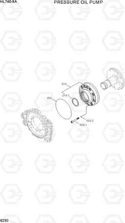 6230 PRESSURE OIL PUMP HL740-9A, Hyundai