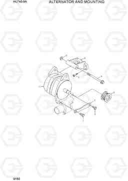 9160 ALTERNATOR AND MOUNTING HL740-9A, Hyundai