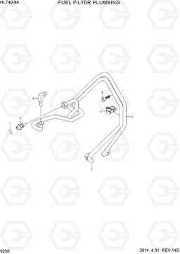 9230 FUEL FILTER PLUMBING HL740-9A, Hyundai