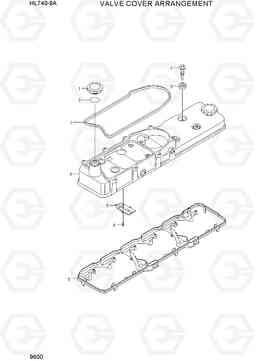 9600 VALVE COVER ARRANGEMENT HL740-9A, Hyundai