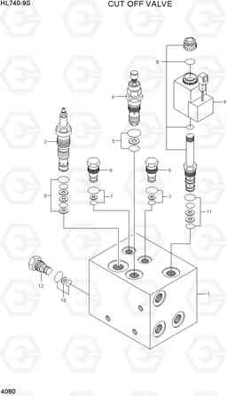 4080 CUT OFF VALVE HL740-9B(BRAZIL), Hyundai