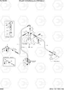 3030 PILOT HYDRAULIC PIPING 2 (2-SPOOL) HL740-9S, Hyundai