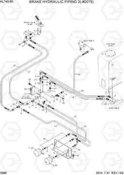 3080 BRAKE HYDRAULIC PIPING 2(-#0079) HL740-9S, Hyundai