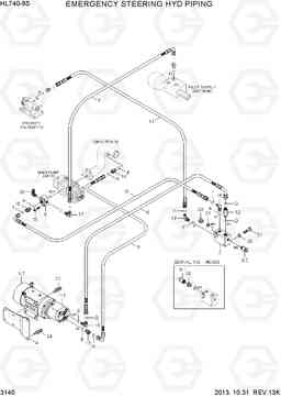 3140 EMERGENCY STEERING HYD PIPING HL740-9S, Hyundai