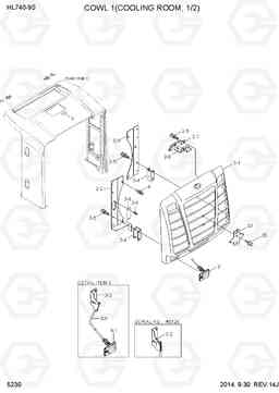 5230 COWL 1(COOLING ROOM, 1/2) HL740-9S, Hyundai