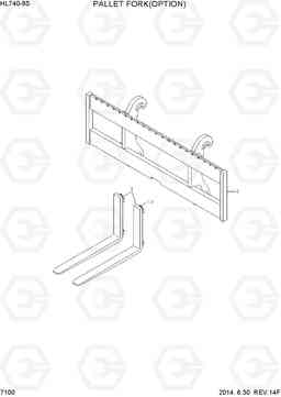 7100 PALLET FORK (OPTION) HL740-9S, Hyundai