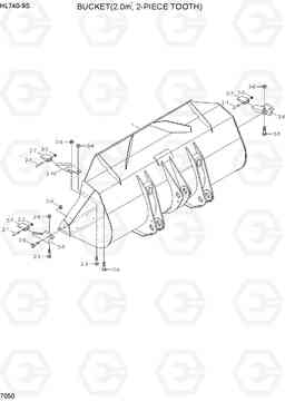 7050 BUCKET(2.0M3, 2-PIECE TOOTH) HL740-9S(BRAZIL), Hyundai