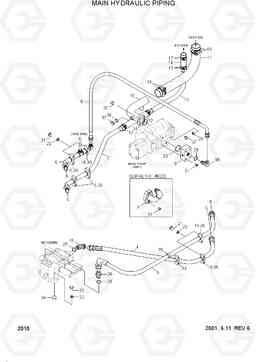 2010 MAIN HYDRAULIC PIPING HL740TM-3(-#0250), Hyundai