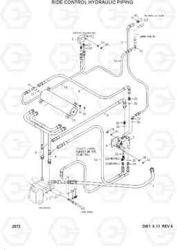 2072 RIDE CONTROL HYDRAULIC PIPING HL740TM-3(-#0250), Hyundai