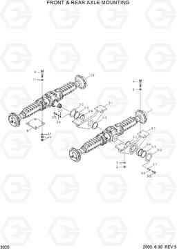 3020 FRONT & REAR AXLE MOUNTING HL740TM-3(-#0250), Hyundai