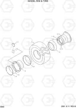 3040 WHEEL RIM & TIRE HL740TM-3(-#0250), Hyundai