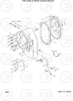 3080 T/M CASE & REAR COVER GROUP HL740TM-3(-#0250), Hyundai