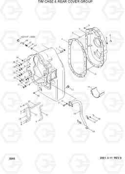 3080 T/M CASE & REAR COVER GROUP HL740TM-3(-#0250), Hyundai