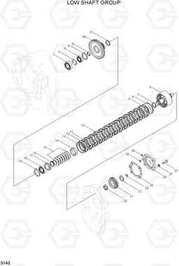 3140 LOW SHAFT GROUP HL740TM-3(-#0250), Hyundai