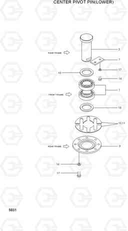 5031 CENTER PIVOT PIN(LOWER) HL740TM-3(-#0250), Hyundai