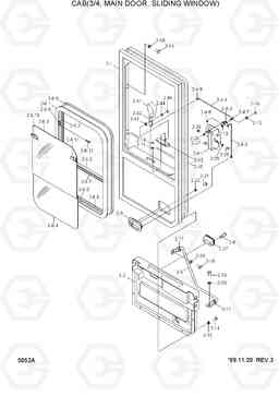 5052A CAB(3/4, MAIN DOOR, SLIDING WINDOW) HL740TM-3(-#0250), Hyundai