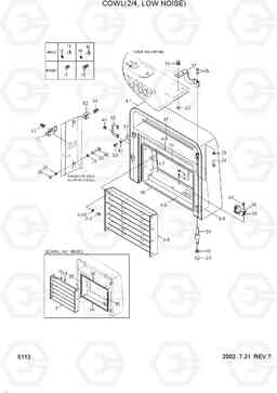 5113 COWL(2/4, LOW NOISE) HL740TM-3(-#0250), Hyundai