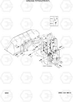 6050 GREASE PIPING(FRONT) HL740TM-3(-#0250), Hyundai