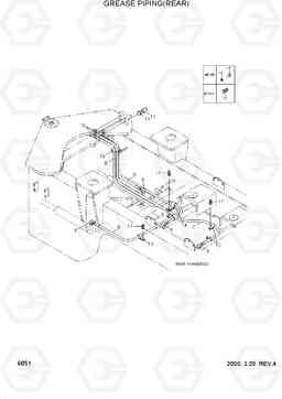 6051 GREASE PIPING(REAR) HL740TM-3(-#0250), Hyundai