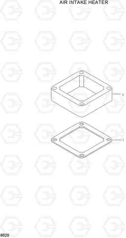 8020 AIR INTAKE HEATER HL740TM-3(-#0250), Hyundai