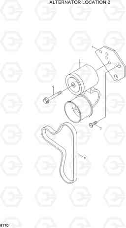 8170 ALTERNATOR LOCATION 2 HL740TM-3(-#0250), Hyundai