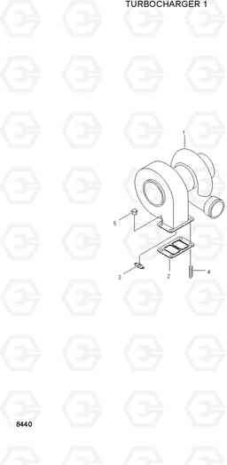 8440 TURBOCHARGER 1 HL740TM-3(-#0250), Hyundai