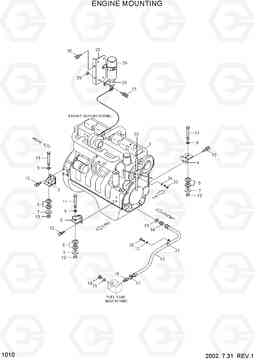 1010 ENGINE MOUNTING HL740TM-3(#0251-), Hyundai