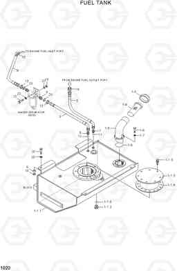 1020 FUEL TANK HL740TM-3(#0251-), Hyundai