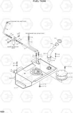 1020 FUEL TANK HL740TM-3(#0251-), Hyundai