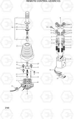 2140 REMOTE CONTROL LEVER(1/2) HL740TM-3(#0251-), Hyundai