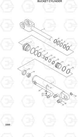 2200 BUCKET CYLINDER HL740TM-3(#0251-), Hyundai