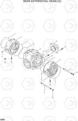 3060 REAR DIFFERENTIAL GEAR(1/2) HL740TM-3(#0251-), Hyundai