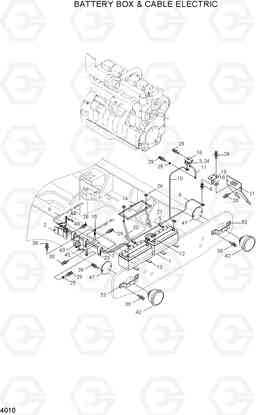 4010 BATTERY BOX & CABLE ELECTRIC HL740TM-3(#0251-), Hyundai