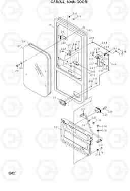5052 CAB(3/4, MAIN DOOR) HL740TM-3(#0251-), Hyundai