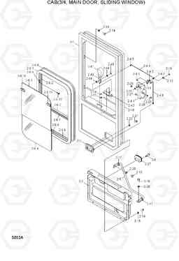 5052A CAB(3/4, MAIN DOOR, SLIDING WINDOW) HL740TM-3(#0251-), Hyundai