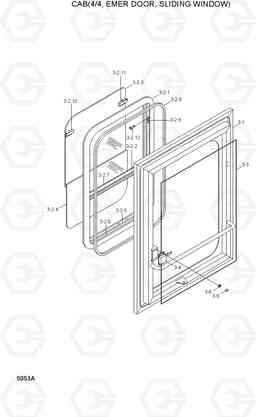 5053A CAB(4/4, EMER DOOR, SLIDING WINDOW) HL740TM-3(#0251-), Hyundai